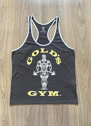 Чоловіча бавовняна майка з принтом gold's gym