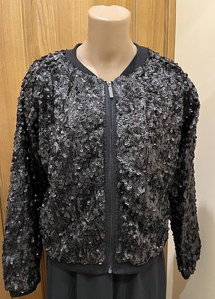 Кофта, куртка, бомбер з чорних паєток
