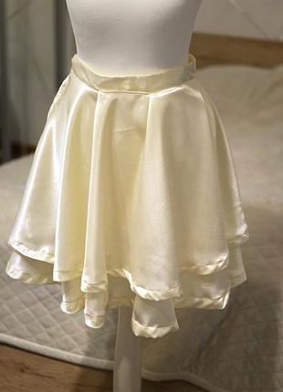 Трендовая двойная юбочка в цвете butter yellow