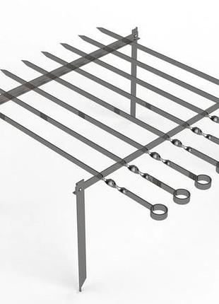 Комплект 8 шампуров плюс подставка складна підставка під шампура мангал рамка