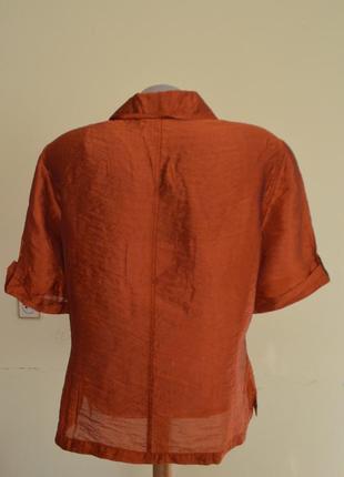 Красивая блузочка -рубашка немецкого бренда терракотового цвета4 фото
