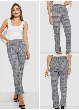 Штани жіночі у клітинку, колір сірий, 238rm94