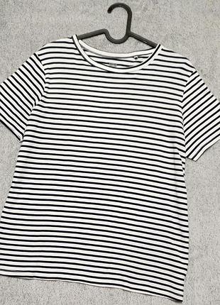 Женская натуральная футболка в полоску f&f, размер 14 (евр.40)