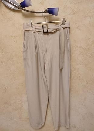 Красивые оригинальные вискозные брюки на высокой посадке massimo dutti