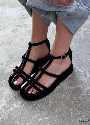 Sale женские замшевые черные босоножки летние натуральная замша лето