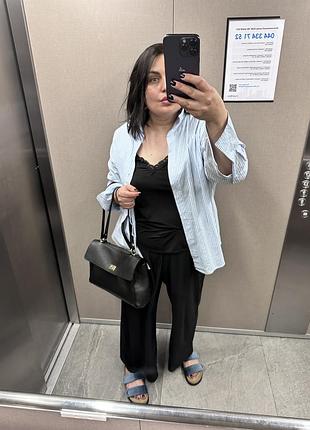 Сорочка блакитна в білу смужку zara