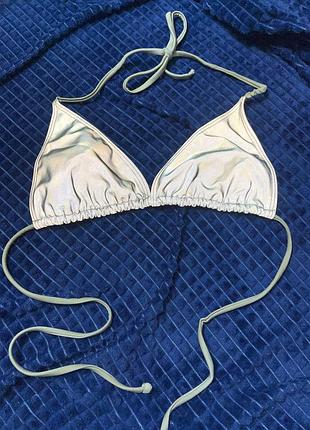 Купальний верх ліф топ бра трикутник купальник на зав’язках світловідбиваючий