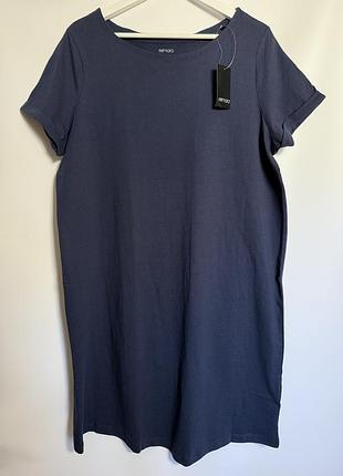 Жіноча бавовняна міні сукня, синя сукня esmara