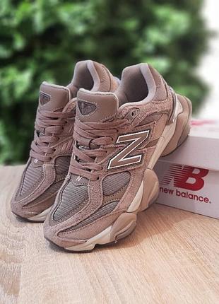 Женские кроссовки new balance 9060 brown New brown English коричневого цвета