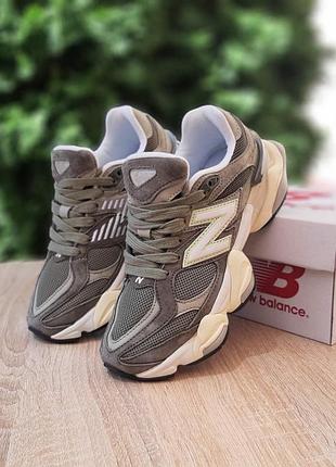 Женские кроссовки new balance 9060 green New Black balance