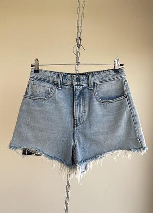 Жіночі джинсові шорти на високій посадці denim x alexander wang high rise bite bleach shorts w26
