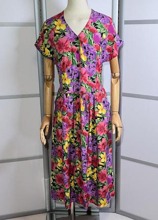 Sergiо di laurenti чудове вінтажне віскозне плаття в яскраві квіти