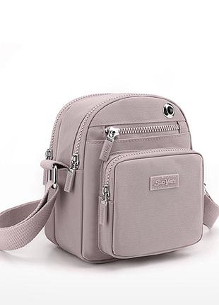 Очень стильная текстильная сумка пудровая, черная