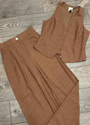 Стильний брючний лляний костюм river island р. 38/10/м