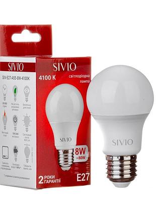 Led-лампа е27 а55 8w нейтральна біла 4100к sivio