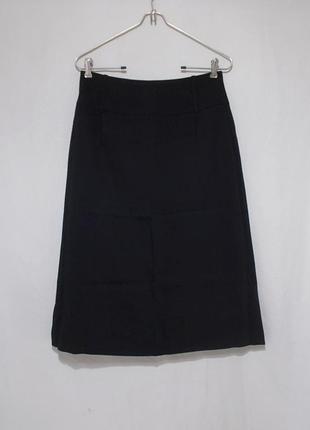 Юбка трапеция черная тонкая вискоза-шерсть 'marc aurel' 48р