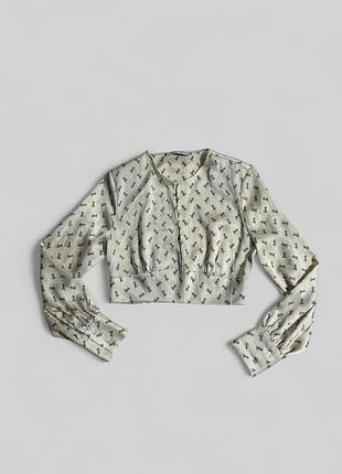 Фінальний розпродаж ціни до 100 грн блуза топ zara з розрізом спереду