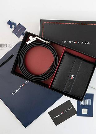 Мужской набор ремень и кошелек tommy hilfiger (064)