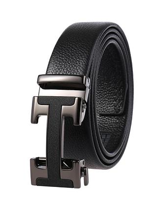 Мужской кожаный ремень с автоматической пряжкой leather collection (7815)