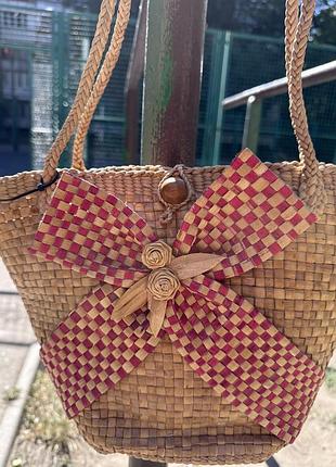 Вінтажна плетена сумка кошик