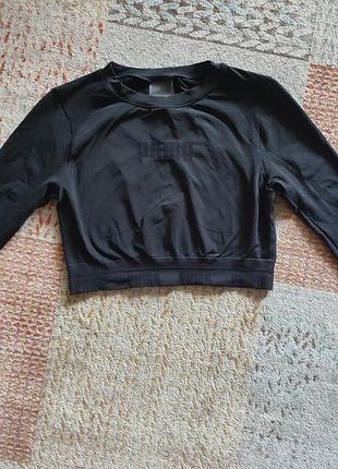 Спортивна безшовна укорочена кофта лонгслів кроп puma
