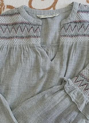 Рубашка zara, с вышивкой
