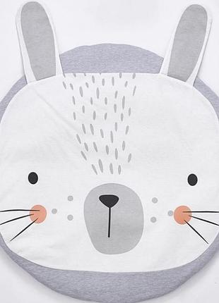 Ковдра килимок у дитячу кімнату сірий зайчик
