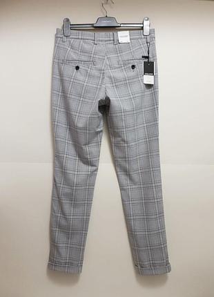 Jack & jones - штани сірі у клітинку - w30/l32 - bi-stretch - slim fit - чоловічі шт30