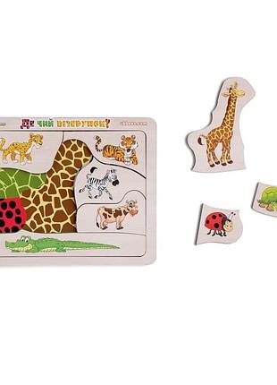 Деревянный пазл-вкладыш "где? чей узор?" ubumblebees (псд074) psd074 сортер