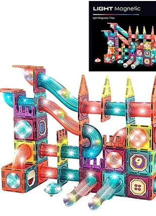 Конструктор магнитный magnetic diy 140 элементов с шариками разноцветный
