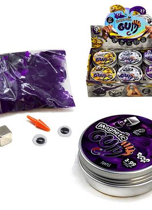 Жвачка для рук "magnetic gum" gum-01 в металлической коробочке  фиолетовый