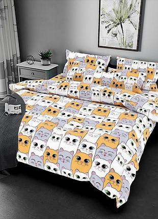 Наволочка бязь голд 50х70 размер котики оранжевые