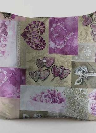 Наволочка вилена бязь голд размер 60х60 розовые сердечки