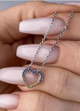 Колье серебряное с сердцем
