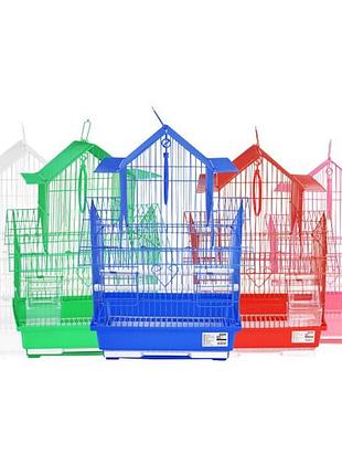 Клетка двухэтажная из железной проволоки для птиц nobleza в ассортименте. д30хш23хв49 см. аксессуары для птиц.