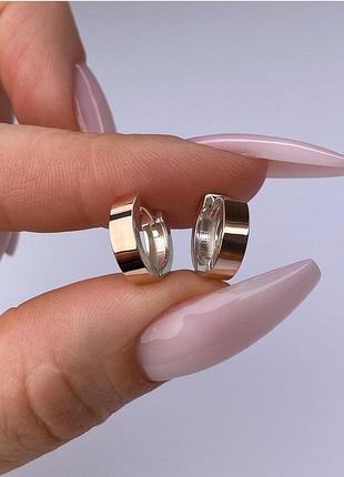 Серьги серебряные с вставками золота 375 пробы