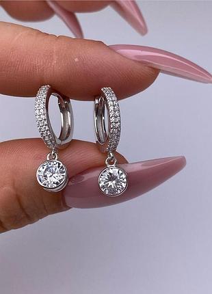 Серьги серебряные с камнями