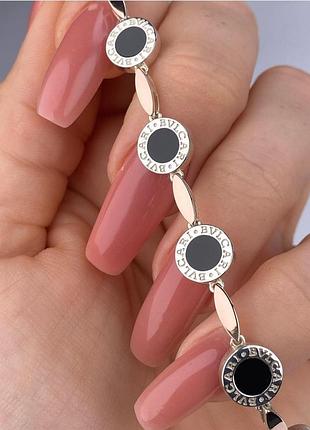 Браслет срібний із золотими накладками