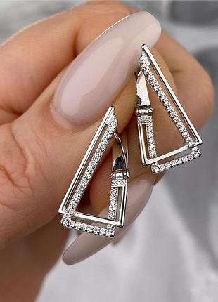 Серьги серебряные с камнями