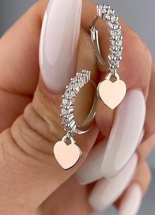 Серьги серебряные с золотом