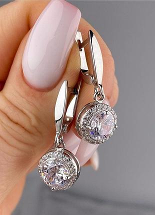 Серьги серебряные с камнями