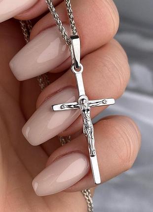 Крест серебряный без вставок