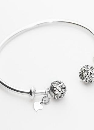 Браслет серебряный с белыми фианитами