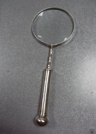 Подарочная линза ручная лупа серебро 925 проба украина длина 16,4 см диаметр 6 см вес 62 г №13120