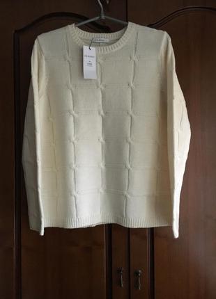 Білий бежевий светр marks & spencer 3