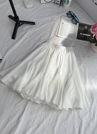 Летняя легкая мини юбка с шортиками, летняя юбка мины