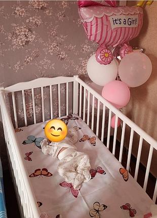 Кроватка дитяча маятник + (матрац у подарунок)