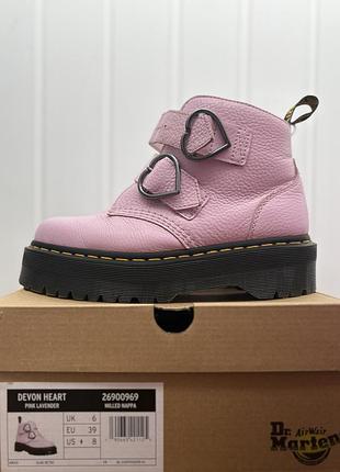 Черевики dr. martens devon heart pink lavender 39 оригінал
