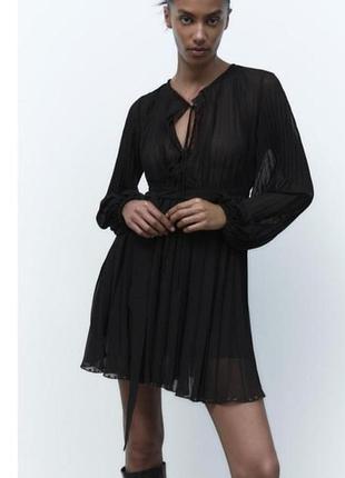 Плиссерованное платье zara 7