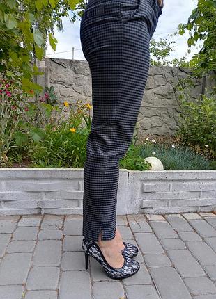 Штани брюки класичні в клітинку офісні 3/4.